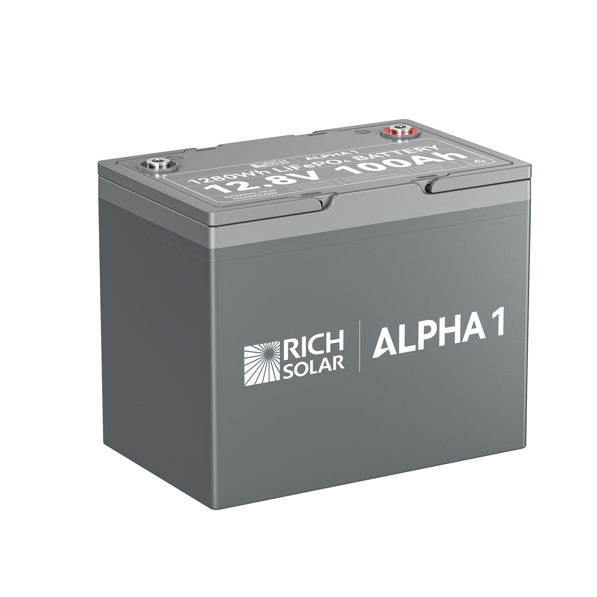 Rich Solar ALPHA 1 LiFePO₄ Battery | 1,280 Wh Capacity | 12V - 100Ah | 5 Year Warranty