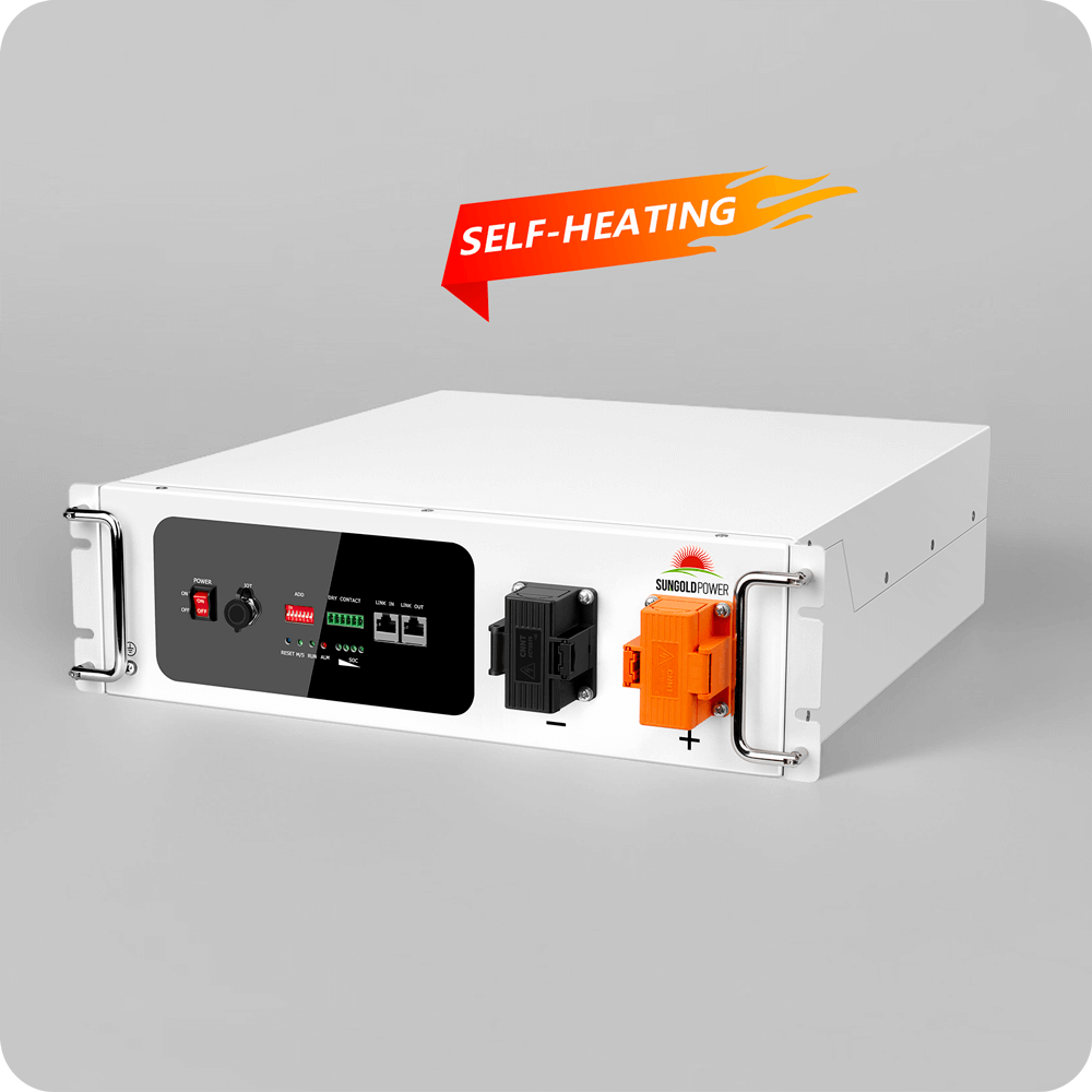 SunGold Power Self Heating Server Rack LiFePO₄ Lithium Battery | 5120Wh Capacity | 48V - 100Ah | 10 Year Warranty