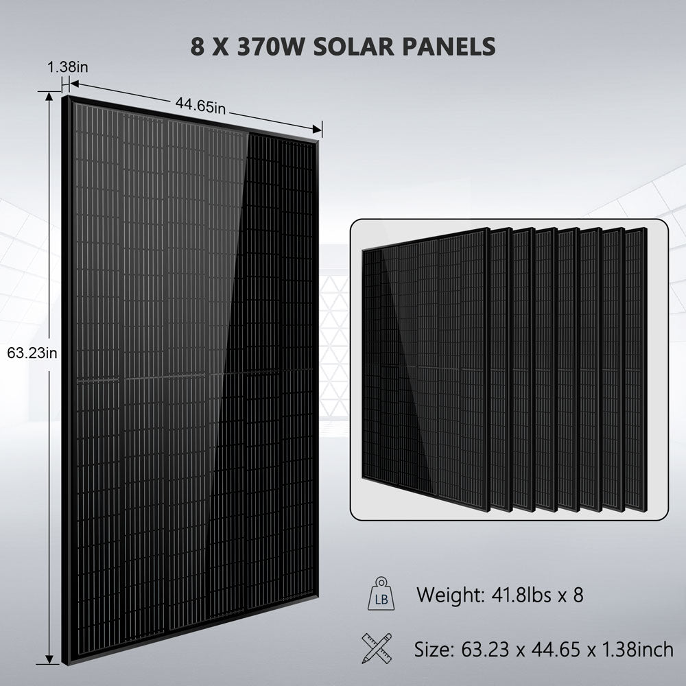 SunGold Power Off Grid Solar Kit | 5,000-10,000W Output - 5,120-20,480Wh Capacity - 1,200-5,500W Solar | Power Wall Lithium Battery Bank | Choose a Bundle