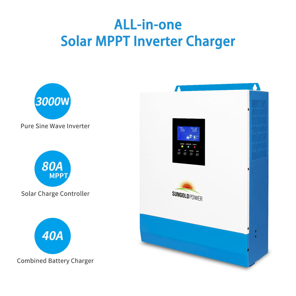 SunGold Power 24V Solar Inverter Charger | 3,000W Output