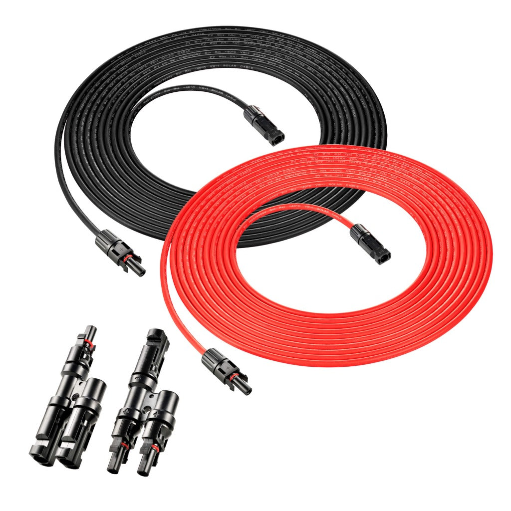 Rich Solar 10 Gauge Solar Panel Extension Cable Wire with Parallel Connectors | 30-50ft