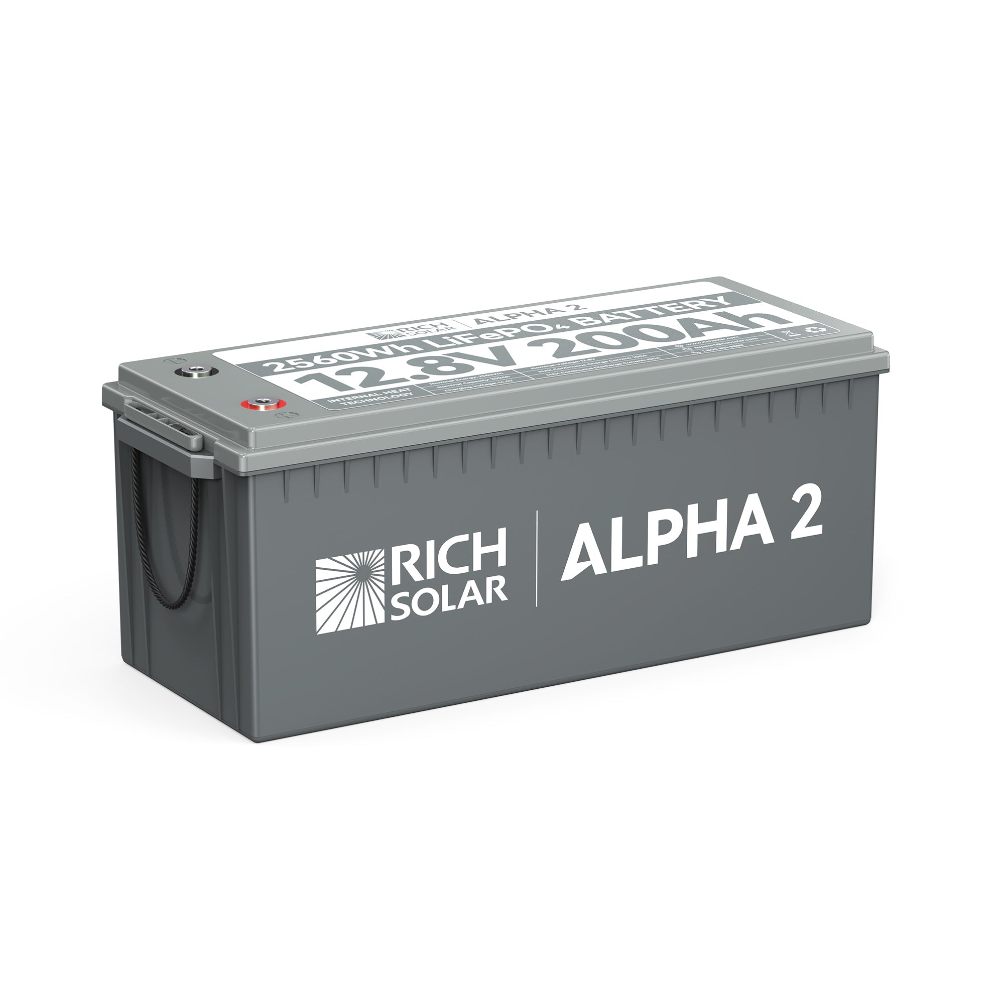 Rich Solar ALPHA 2 LiFePO₄ Battery | 2,560Wh Capacity | 12V - 200Ah | 5 Year Warranty