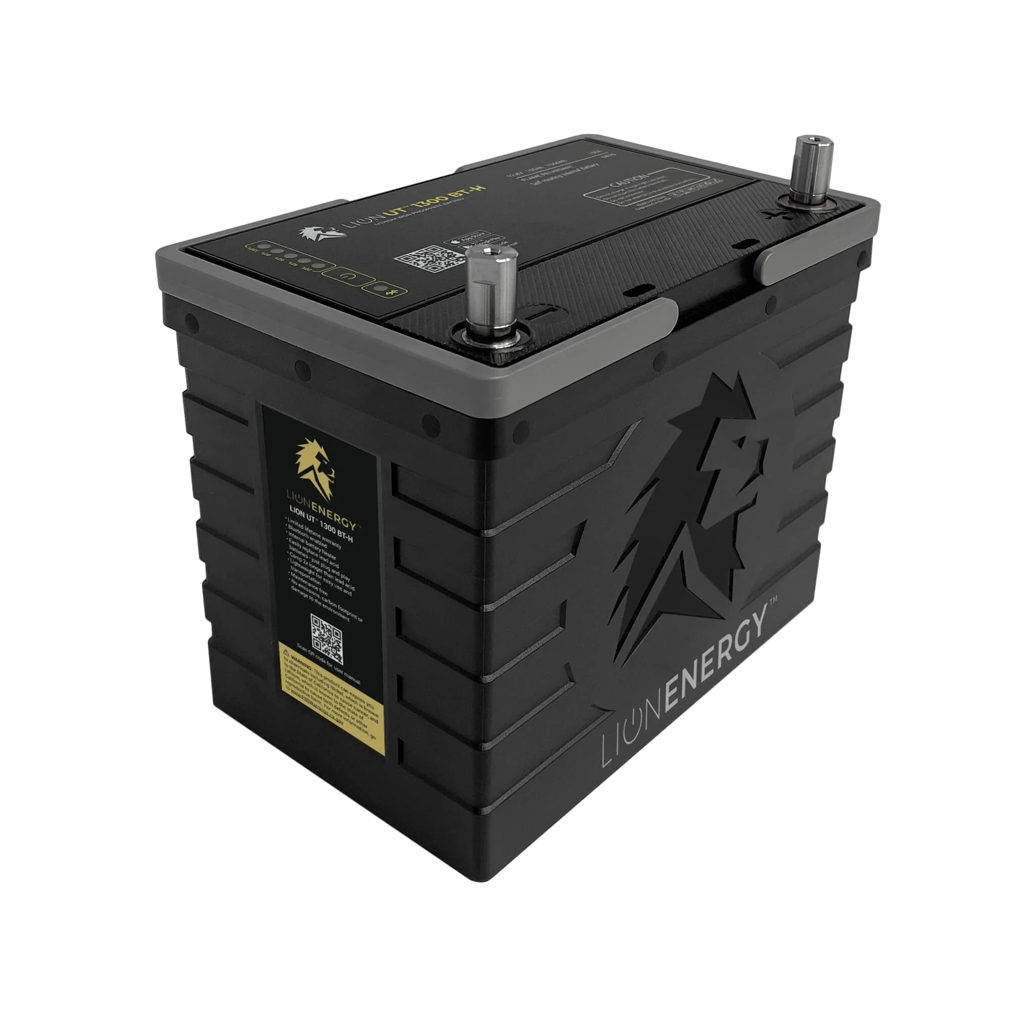 Lion Energy UT™ 1300 BT LiFePO₄ Battery with Heater | 1,344Wh Capacity | 12V - 105Ah | Limited Lifetime Warranty