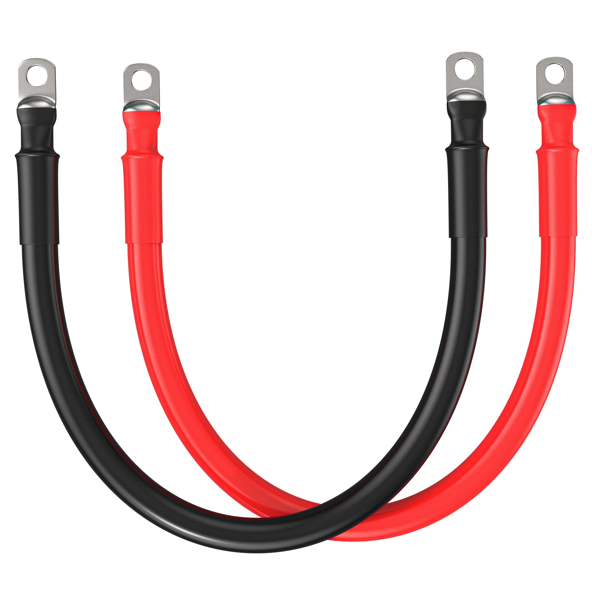 Rich Solar 2 Gauge (AWG) Black and Red Pure Copper Inverter Battery Cables | Pick Length and Lugs