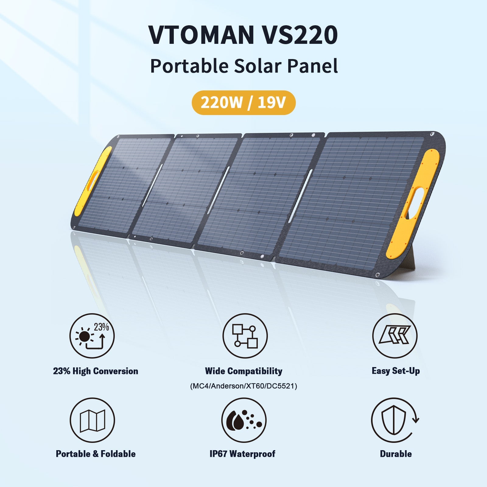 VTOMAN 220W Portable Solar Panel