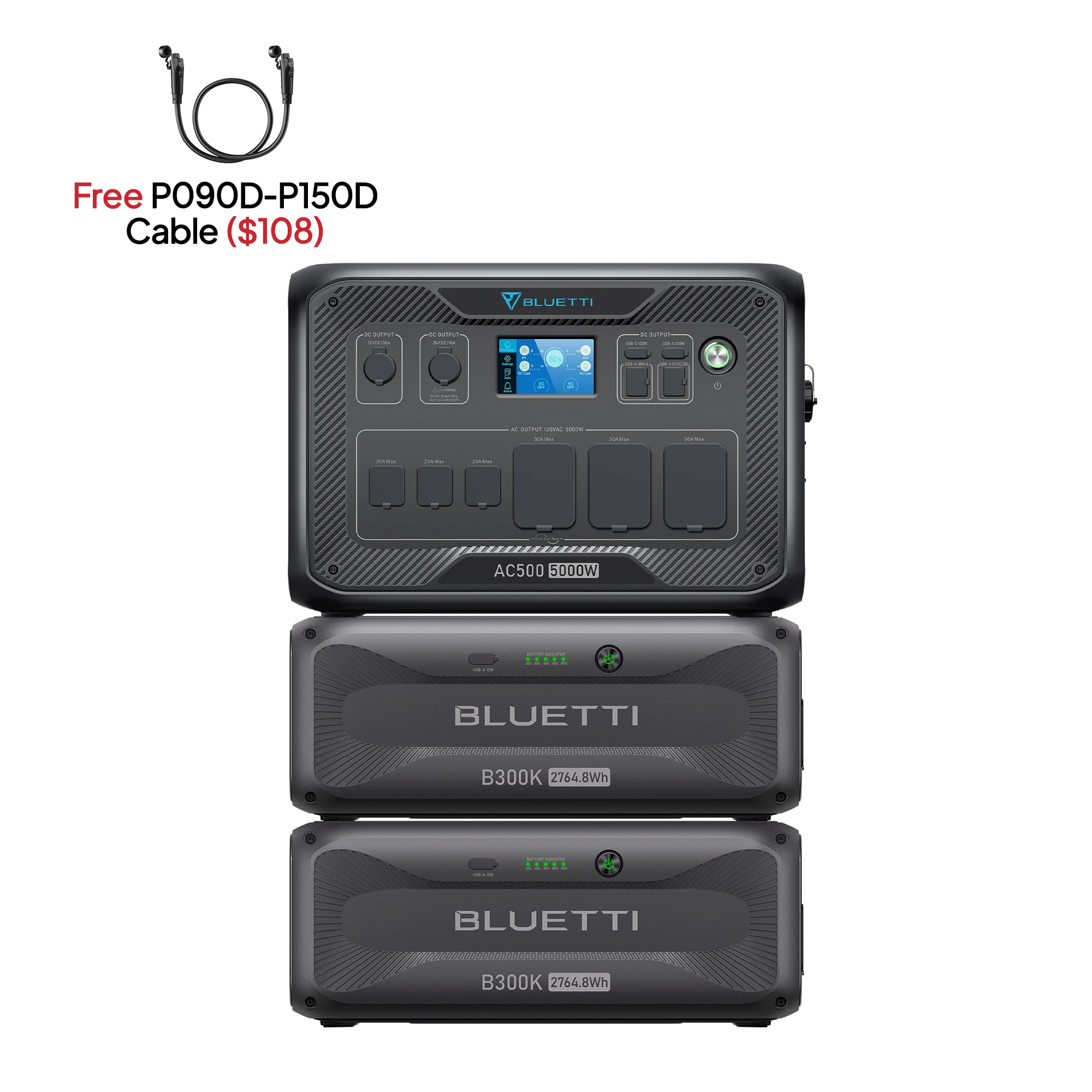 BLUETTI AC500 Home Battery Backup | 5,000-10,000W Output - 3,072-6,144Wh Capacity | Choose a Bundle