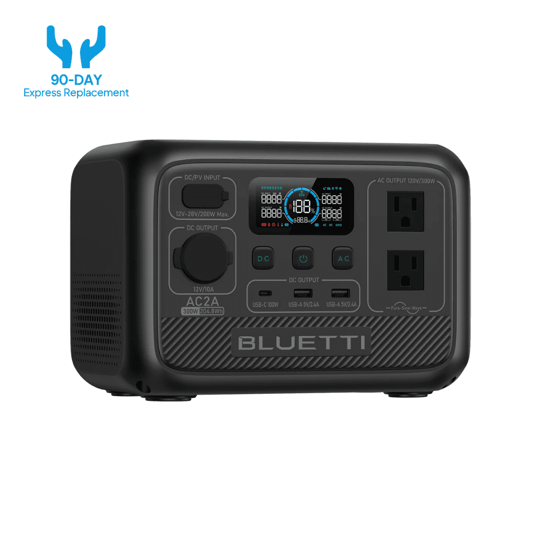 Bluetti AC2A 300W 205Wh Power Station Side View