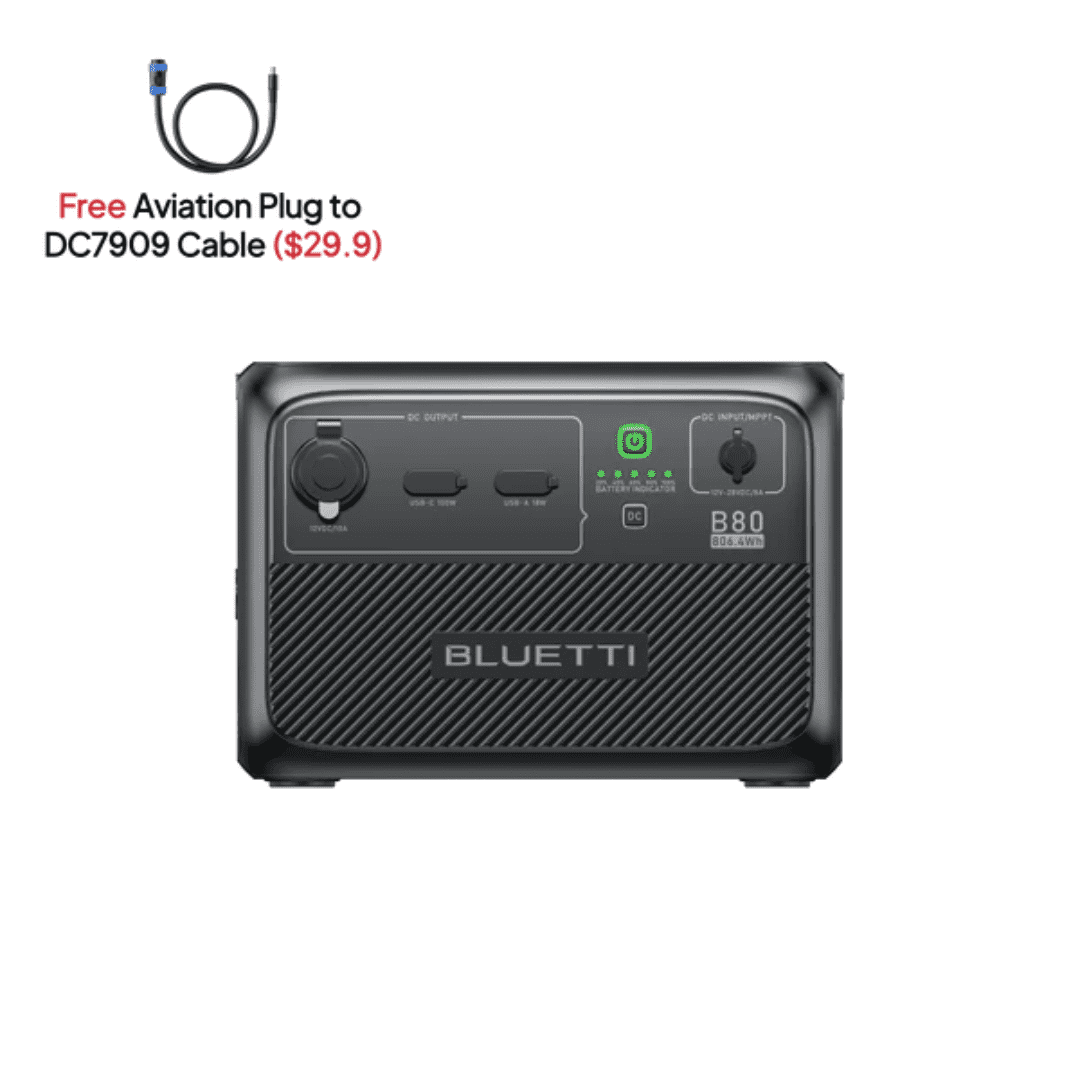 Bluetti B80 Expansion Battery with aviation plug