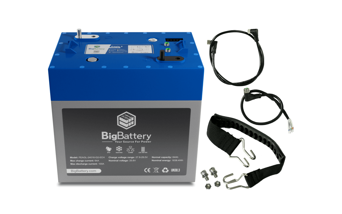 BigBattery EAGLE 2 LiFePO₄ Battery | 1,630Wh Capacity | 24V - 64Ah