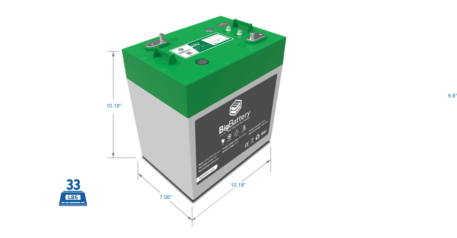 BigBattery EAGLE 2 LiFePO₄ Battery | 1,630Wh Capacity | 48V - 32Ah