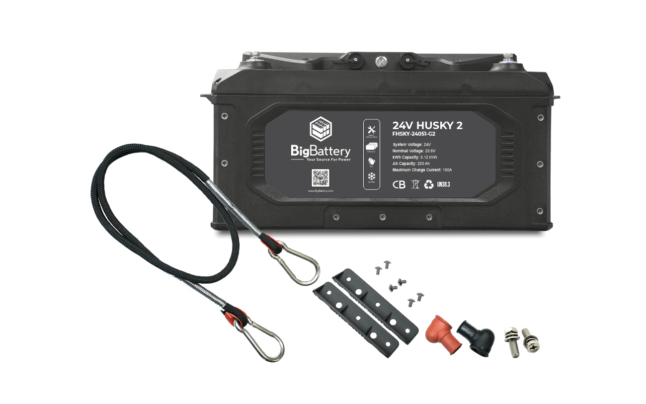 BigBattery HUSKY 2 LiFePO₄ Battery | 5,120Wh Capacity | 24V - 200Ah