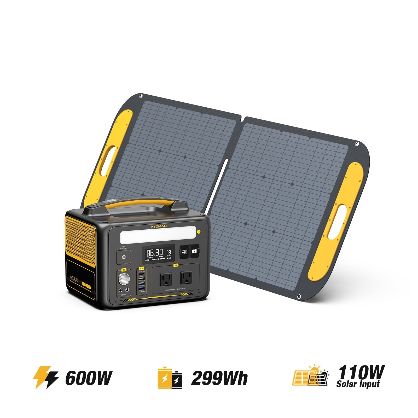 VTOMAN 110W Foldable Portable Solar Panels