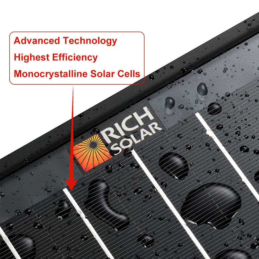 Rich Solar MEGA 100 ONYX Monocrystalline Solar Panel | 100W | 25 Year Warranty