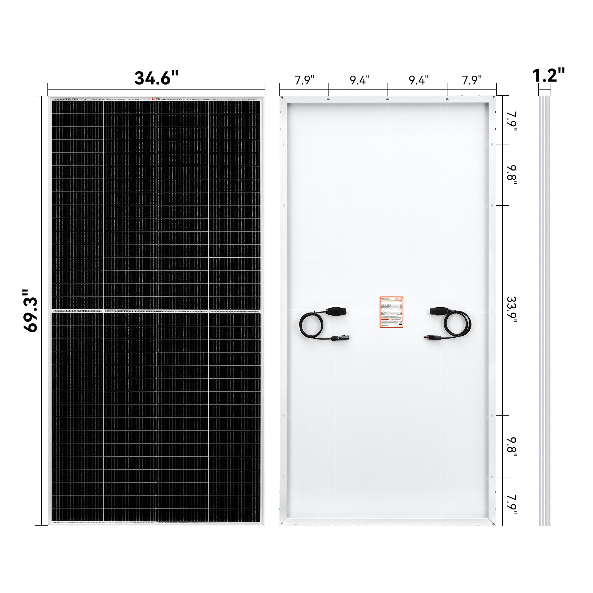 Rich Solar MEGA 335 Bulk Monocrystalline Solar Panels | 335W | 25 Year Warranty