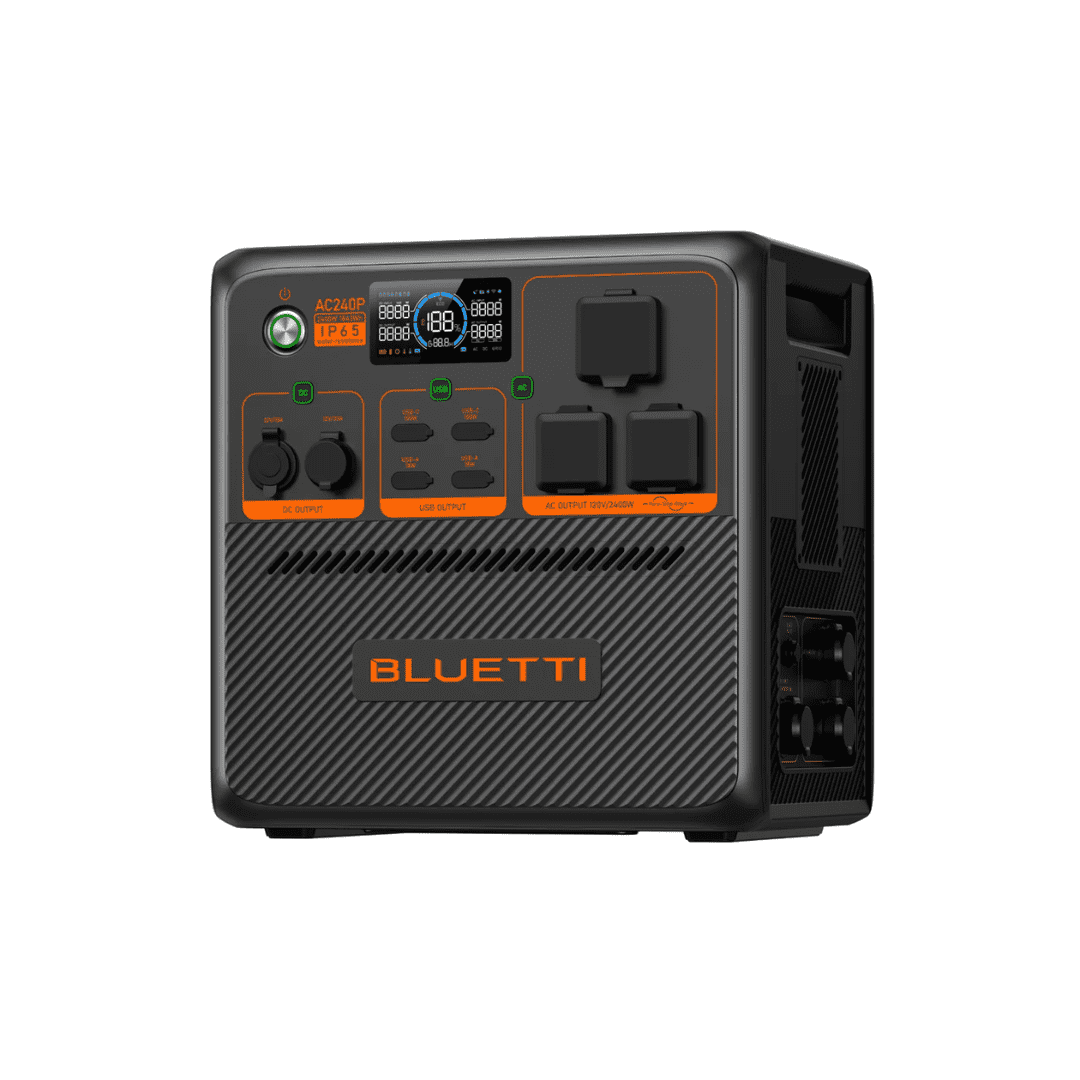 bluetti ac240p 2400w portable power station side view